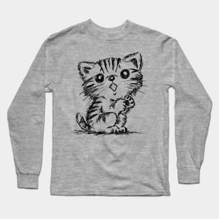 Black and White Sketch of an American Shorthair Long Sleeve T-Shirt